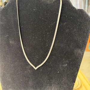 Herringbone 925 Silver Necklace from Italy